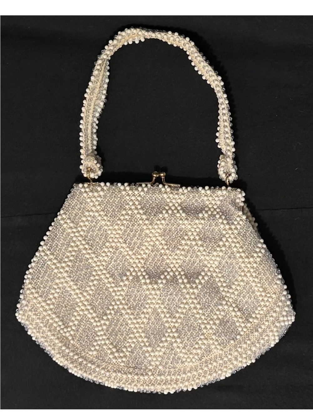 Vintage Lumured Corde' Beaded Handbag & Lipstick Purse~Multi-Colored~1950's-60‘s